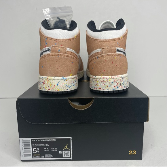 Nike Air Jordan 1 Retro Mid GS SE “Brushstrokes” NEW 2021 - Picture 4 of 4